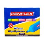 Penflex Pastel Highlighter 10 Ass