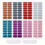 8 Sheets Pink Glitter Self Adhesive Gel Nail Stickers With 2 Nail Files