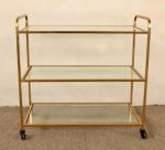 Metal Trolley 3 Tier Silver – 87X90X46CM