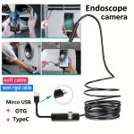 5MM 0.196IN Industrial Cameras Endoscope For Android Mobile Phone Camera Pipeline Detection Industrial Automotive Repair Carbon