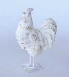White Distressed Rooster – 35X24CM