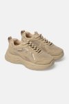 Chunky Mesh Suede Sneakers - 8 Taupe