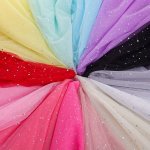 150CM 1METER Colorful Laser Size Round Transparent 36A Mesh Gauze Fabric Stage Performance Costume Belly Dance Handmade Diy Fabr
