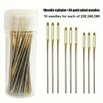 30PCS Cross Stitch Needle Set 3 Sizes Including Needle Barrel And Threader Suitable For Handmade Diy Embroidery