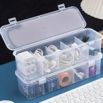 5-GRID Transparent Plastic Organizer Box With Tension Mount Rectangle Shape Painted Finish Lightweight Portable For Desk Car Sma