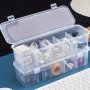 5-GRID Transparent Plastic Organizer Box With Tension Mount Rectangle Shape Painted Finish Lightweight Portable For Desk Car Small Tools Parts Stationery Jewelry