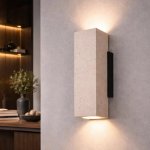Eterna Travertine Square Up And Down Wall Light