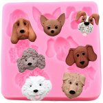 1PC Cute Dog Head Silicone Mold Cupcake Topper Fondant Cake Decorating Tools Soap Resin Clay Mold Diy Candy Chocolate Gumpaste M