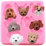 1PC Cute Dog Head Silicone Mold Cupcake Topper Fondant Cake Decorating Tools Soap Resin Clay Mold Diy Candy Chocolate Gumpaste Mould