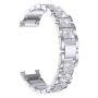Stainless Steel Apple Watch Strap With Rhinestone Accents - Silver