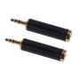 2PCS Gold-plated 3.5MM Male To 6.35MM Female Audio Adapter Set Stereo Plug