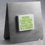 Chameleon Magnet Green On White