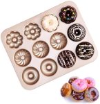 Donut Pan Non-stick 12 Cavity Doughnut Baking Pans Donut Maker Carbon Steel Donut Mold Tray For Full-size Donuts Bagels Biscuit