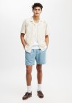 Cotton On Palma Short Sleeve Shirt - Cream Grid Pattern