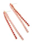 Goldair Gold Pink & Red Diamante Cup Chain Drop Earrings