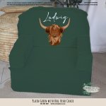 A Kids Sofa Foam Chair Plain Green With Bull Head Chair