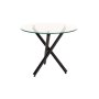 - Ariel 90CM Round Glass Top Dining Table - Black Legs