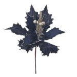 Dark Blue Poinsettia Pick 28X30CM