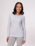 Grey Long Sleeve Cotton Top - XXL Light Grey