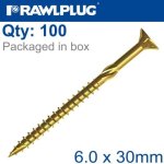 Torx T30 Chipboard Screw 6.0X30MM X100-BOX