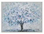 Yihui Arts Blue Tree Of Life Hand Painted Canvas Wall Art