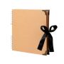 Diy Scrapbook Photo Album With Ribbon Bow - 30 Pages - Brown