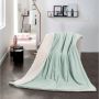 Nu Dekor - Reversible Sherpa Fleece Throw Flannel Blanket - Teal - 180X200CM