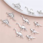 10PCS Ancient Dinosaur Pendant Antique Silver Color Dinosaur Charms Animal Pendant For Jewelry Making Pendant Necklace Diy Lovel