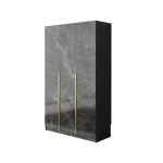 3 Door Wardrobe Black Marble