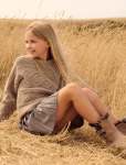 Ari Teen Cable Cropped Sweater - 16 Camel Marle