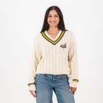95 Ls V-neck Knit-ivory - 4XL