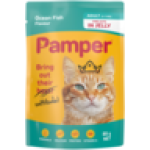 Pampers Pamper Ocean Fish Flavoured Adult Cat Food In Jelly Pouch 85G