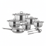 15 Piece Stainless Steel Cookware Set Pots And Pans With Kitchen Utensils