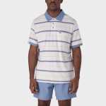 Jeep Mens Yarn Dye Stripe Golfer In Mist - Mist 5XL