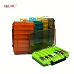 1PC Double-sided Fishing Tackle Box 14 Cells Fake Bait Storage Case Fishing Tool Accessories