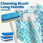 Versatile Bathroom Cleaning Brush Set With Long Handle - Detachable Replaceable Heads For Tile Floor & Bathtub Scrubbing - Essen