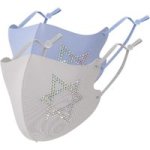 Ice Cooling Microfibre Rhinestone 3D Face Mask - Star V3 2 Pieces