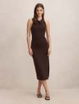 Daphne Halter Column Midi Dress - 18 Dark Chocolate