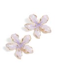 Goldair Gold Purple Enamel Flower Stud Earrings