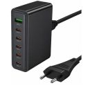 70W USB Charging Station 6-IN-1 With 5 USB Ports Compatible With USB Typec