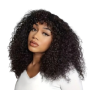 Brazilian Hair Curly Fringe Wig With Volume