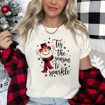 Festive Christmas Snowman Iron-on Transfer Sticker - Perfect For Diy T-shirts Jeans Backpacks And More - Washable And Durable -