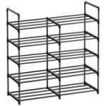 5-TIER Shoe Rack- Heavy Duty Stainless Steel Space Saver Organizer