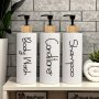 3pcs Unscented BPA-Free Plastic Pump Dispensers For Shampoo Conditioner And Body Wash - Sleek And Simple Bathroom Organization Bottles