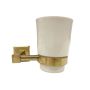Premium Bathroom Wall Mounted Brushed Gold Sq Toothbrush Holder