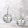 Vintage Disco Ball Dangle Earrings Boho Round Drop Earrings