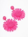 Goldair Gold Raffia Flower Drop Earrings