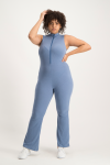 Melissa Ribb Sleeveless Jumpsuit - Blue - L