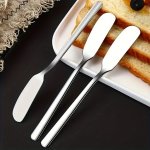 1 2PCS Stainless Steel Butter Spatula Bread Blueberry Sauce Strawberry Sauce Spreading Knife Bread Divider Knife Peanut Sauce Sp