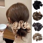 1PC Satin Ruffles Scrunchies - Comfy Ponytail Holder For Women And - Large Size Hair Accessories
